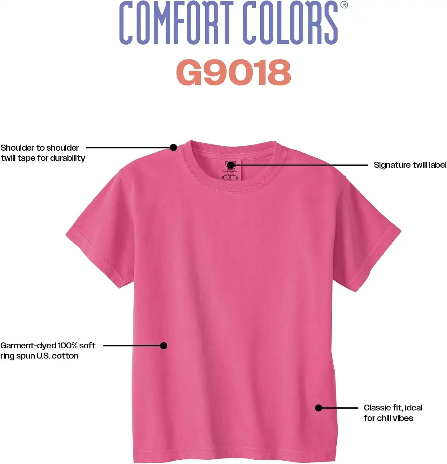 Comfort Colors Unisex-Child Ring Spun T-Shirt, 3-Pack, Style G9018
