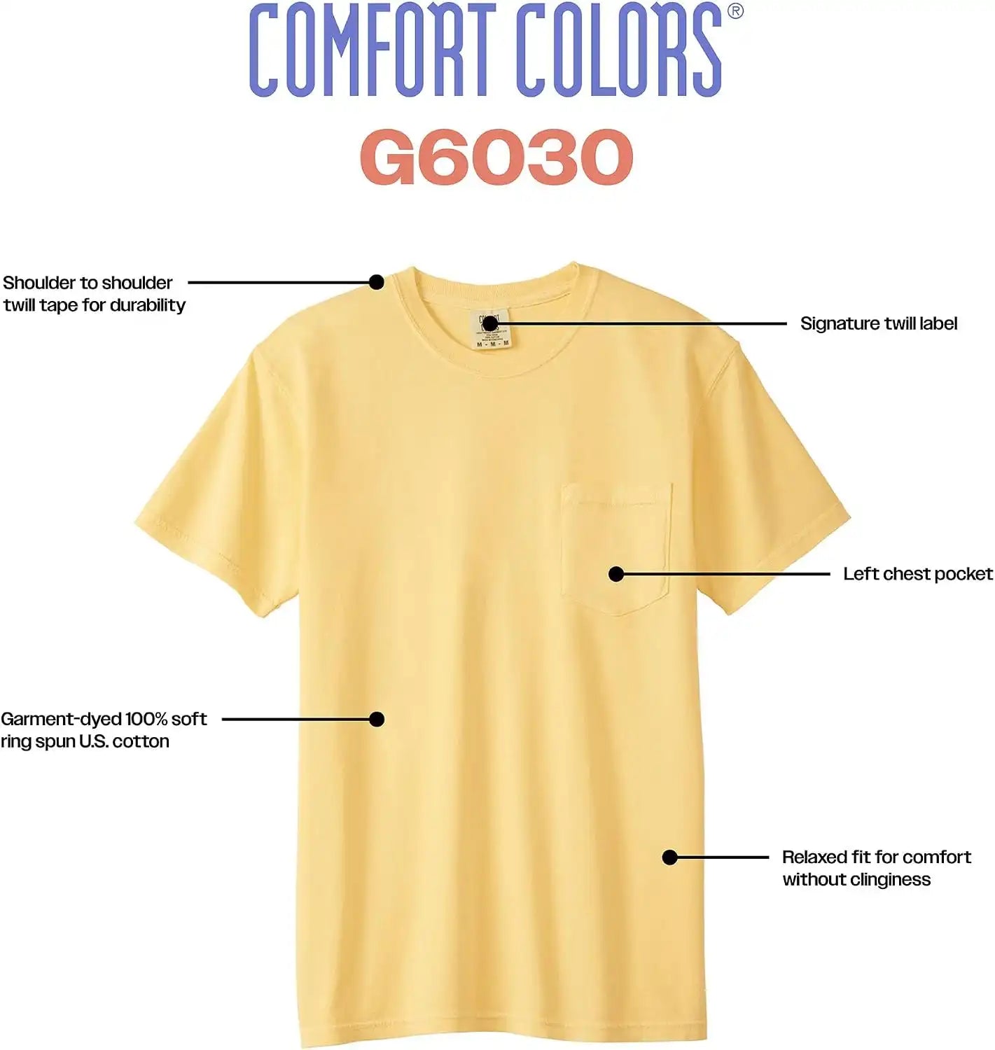 Comfort Colors Adult Short Sleeve Pocket Tee, Style 6030