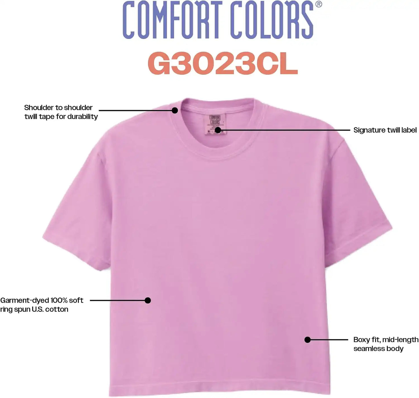 Comfort Colors Women's Heavyweight Boxy T-Shirt, Style G3023cl, 2-Pack
