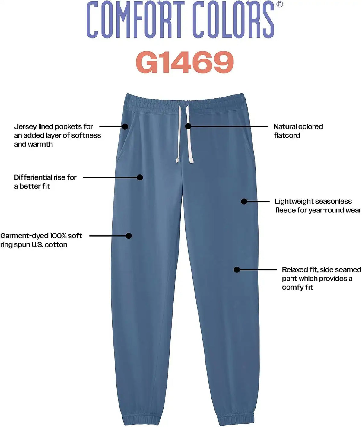 Comfort Colors Unisex-Adult Lightweight Cotton Sweatpants with Pockets, Style G1469