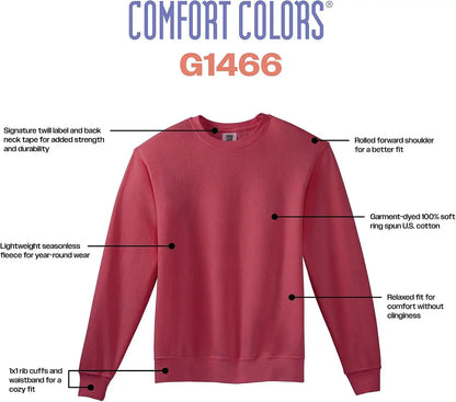 Comfort Colors Unisex Adult Lightweight Cotton Crewneck Sweatshirt, Style G1466