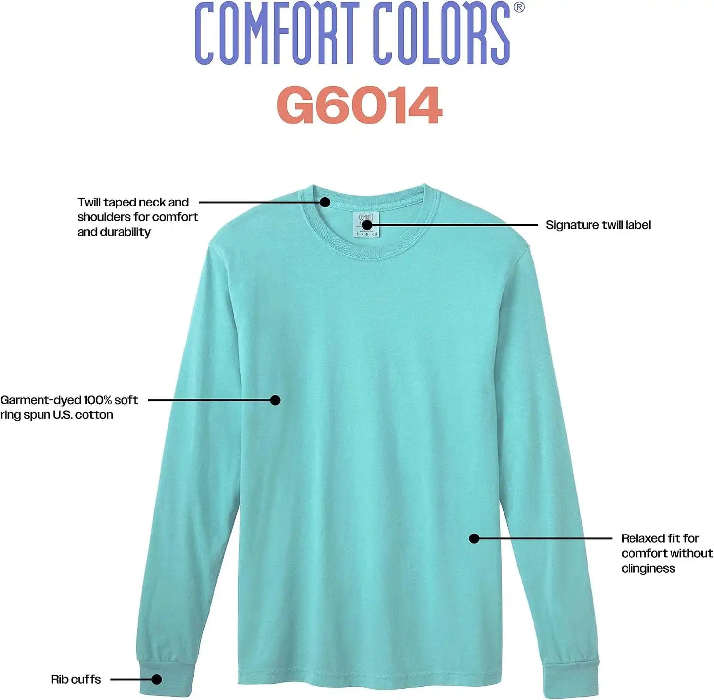 Comfort Colors Unisex Adult Long Sleeve Tee, Style G6014