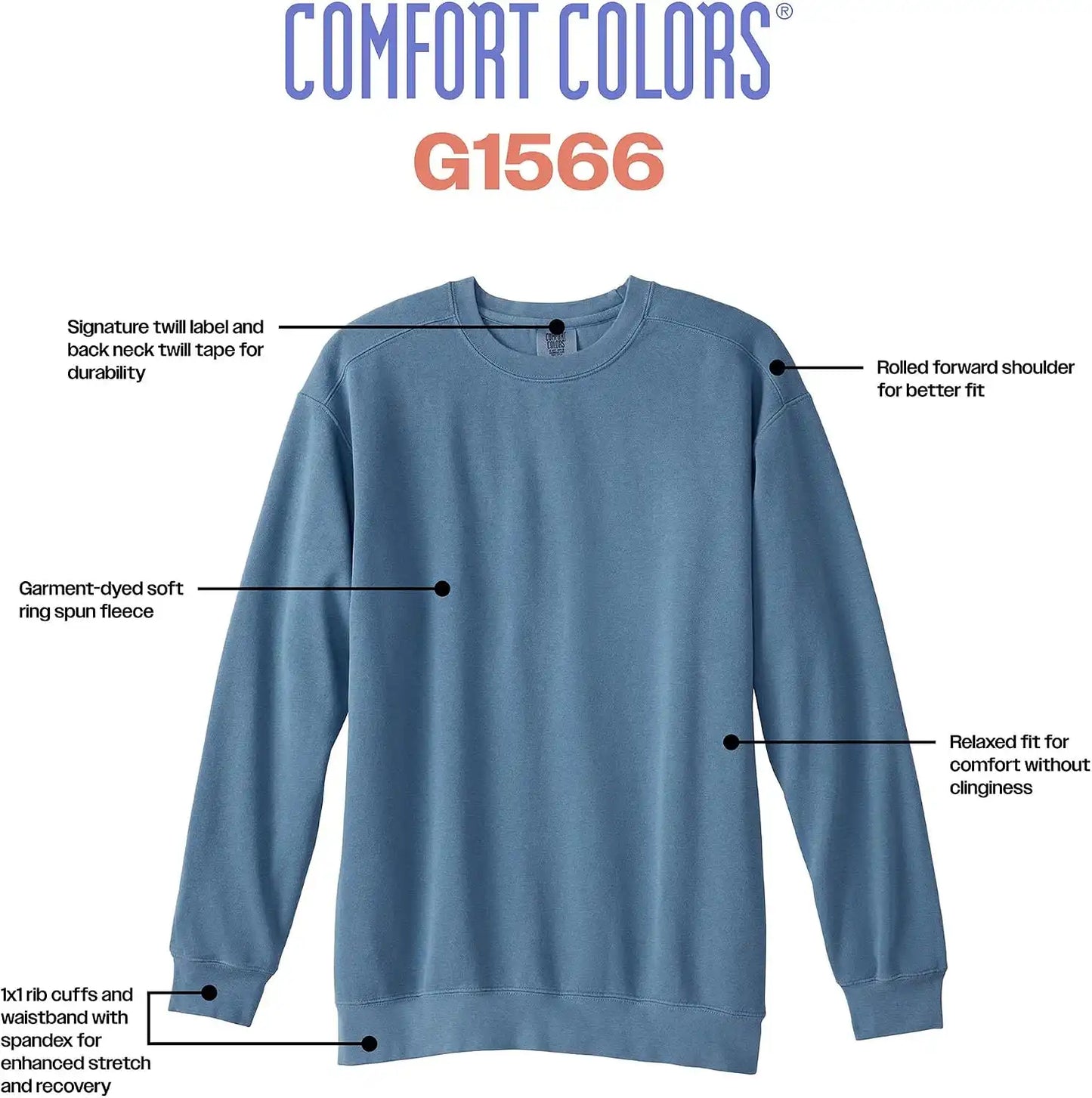 Comfort Colors Adult Crewneck Sweatshirt, Style 1566/1545