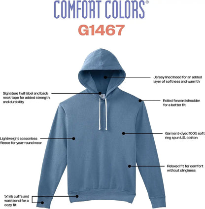 Comfort Colors unisex-adult Lightweight Cotton Hoodie Sweatshirt, Style G1467